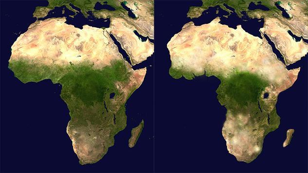 Une comparaison cartographique entre l'Afrique de 2015 et celle de 3015