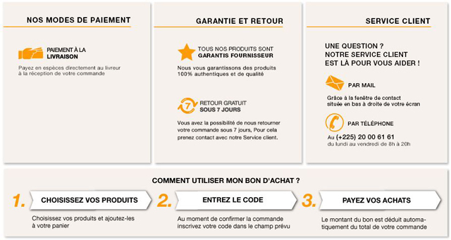 Le site Jumia.ci propose un service client optimal avec 7 jours pour se rétracter et se faire rembourser en cas d'insatisfaction