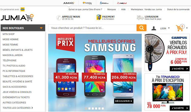 Le site internet de e-commerce www.jumia.ci propose une offre de milliers de produits de grande consommation