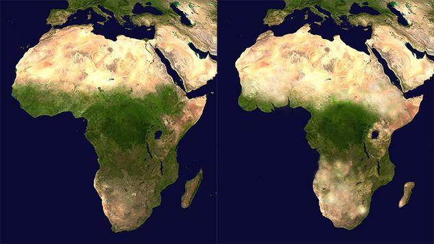 Une comparaison cartographique entre l'Afrique de 2015 et celle de 3015