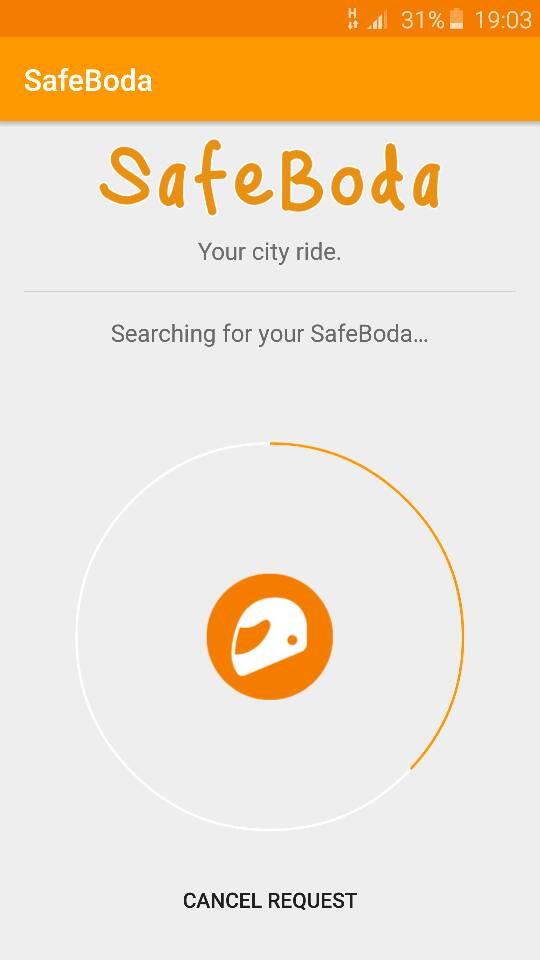 Screenshot de l'application Safe Boda